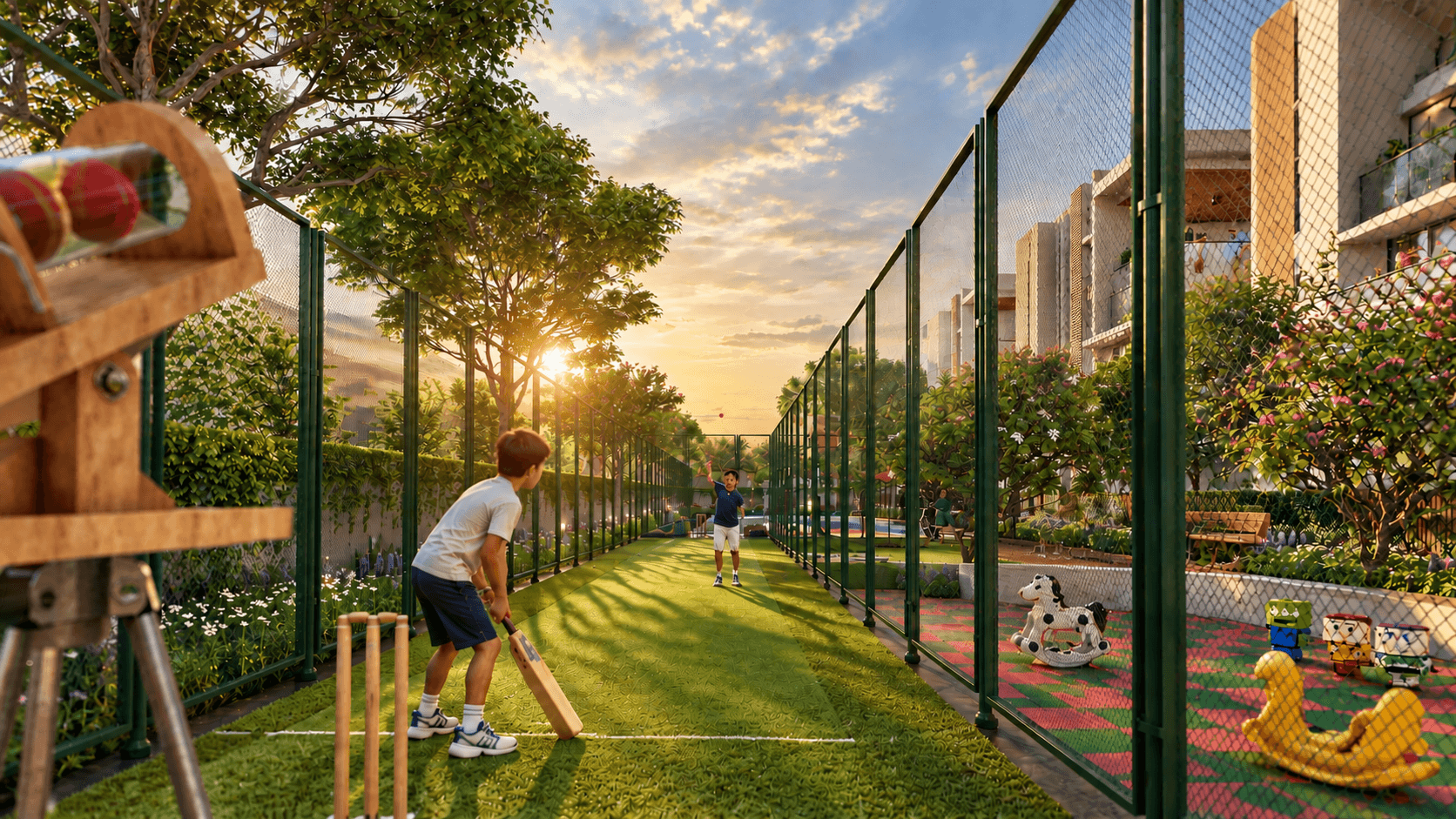 Children playing safely